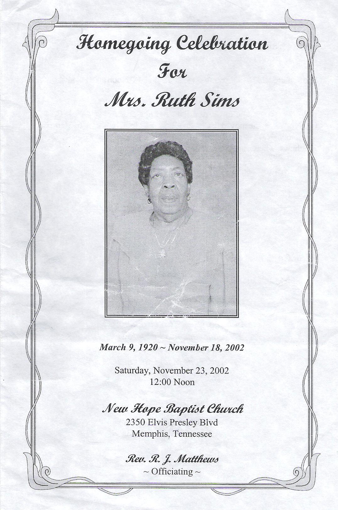 Ruth Payne-Sims (1920-2002)