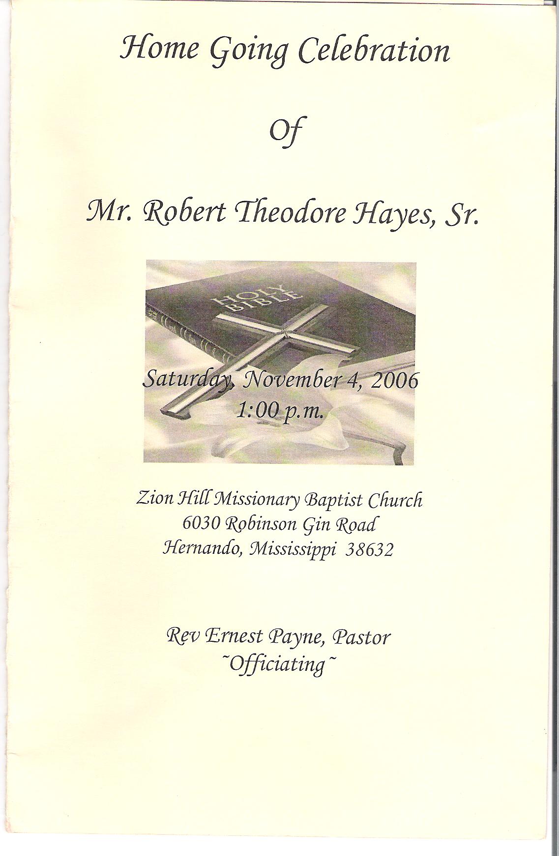 Robert Theodore Hayes Sr. (1939-2006)