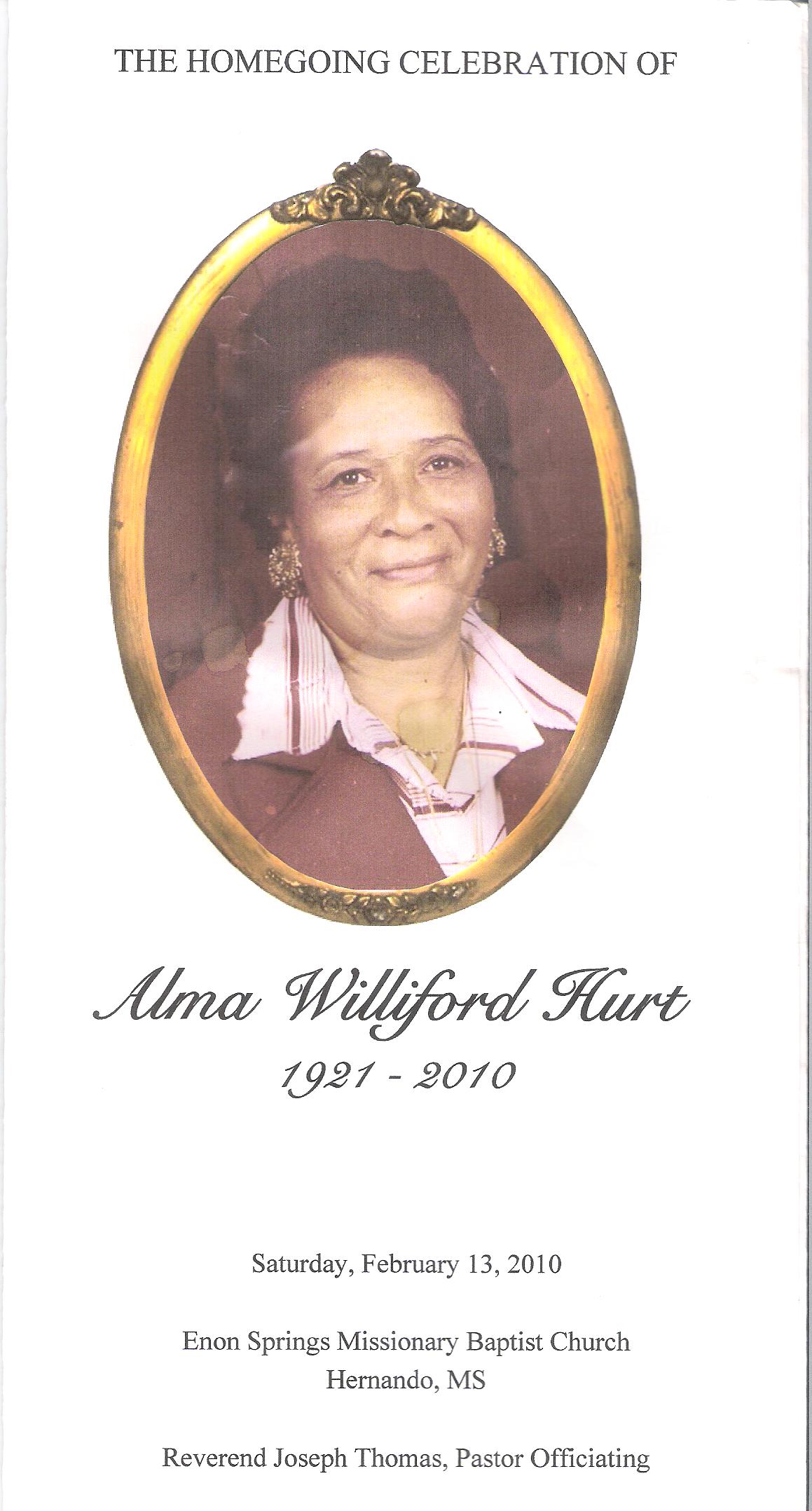 Alma Williford-Hurt (1921-2010)